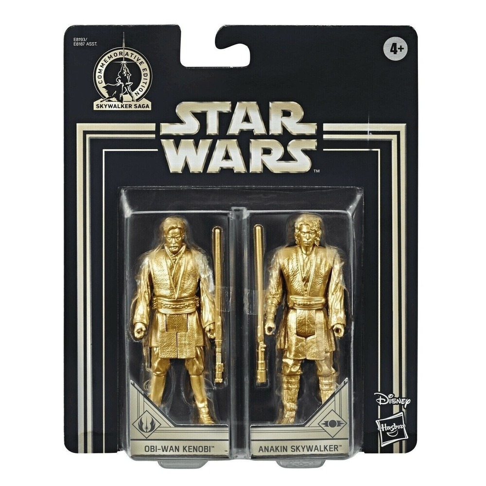 Star Wars Commemorative Edition Gold Obi-Wan Kenobi & Anakin Skywalker Figures - Picture 1 of 4